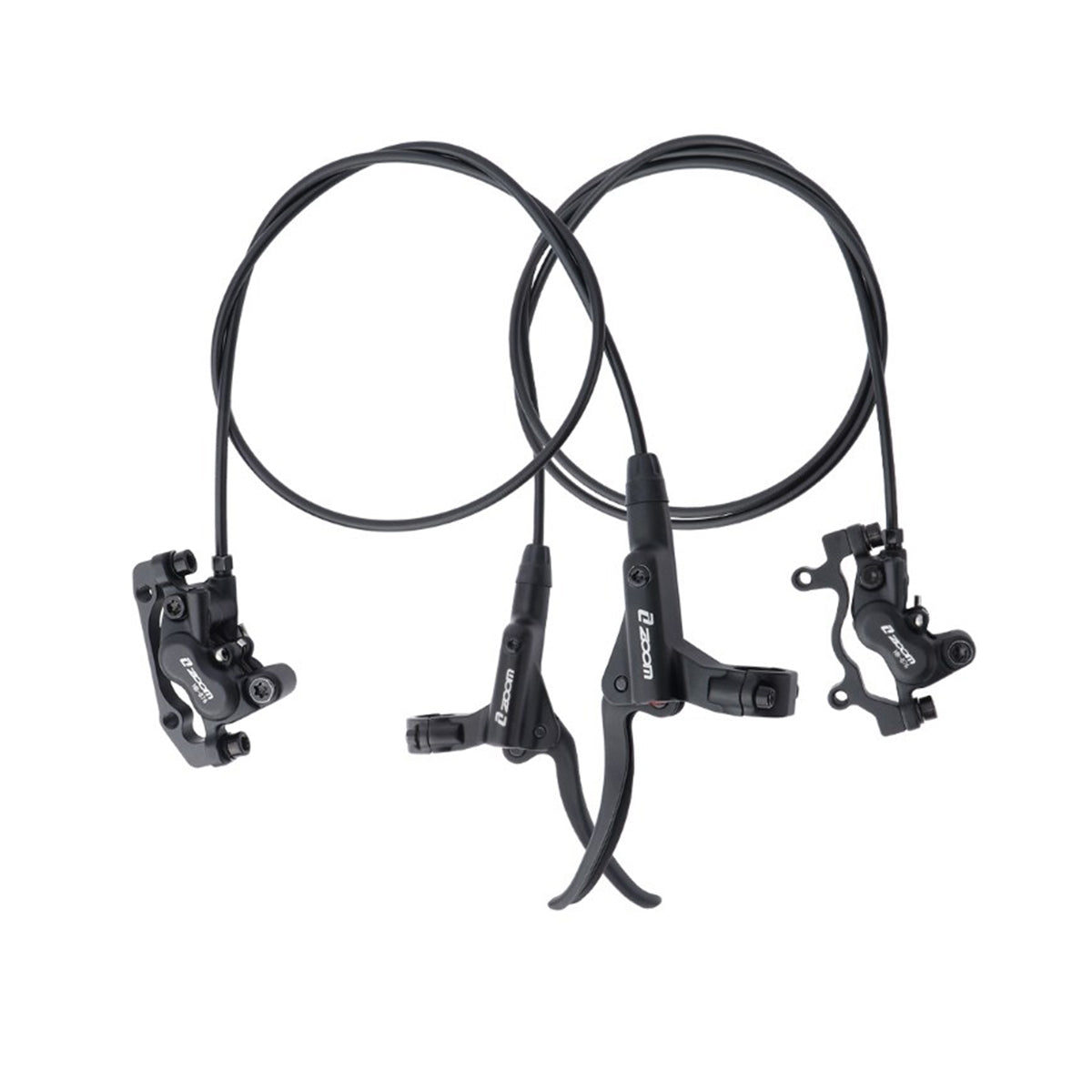 Lankeleisi-bikes hydraulic brake set for electric bike, featuring brake levers and calipers installed on bike handlebars.