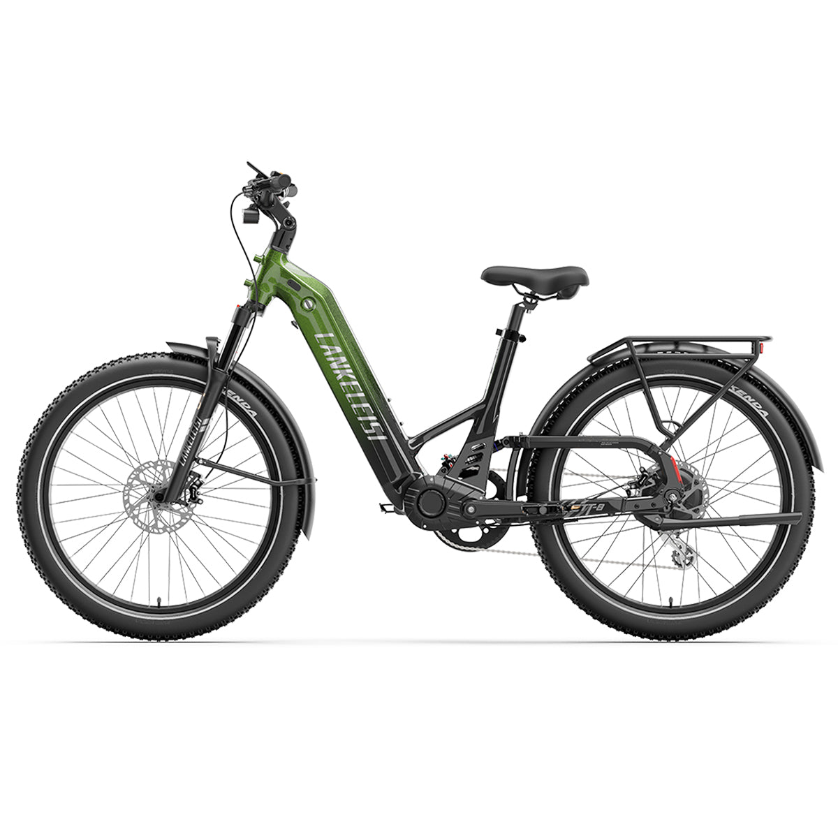 Urban electric bike by LANKELEISI KETT-8 with bundle, featuring sleek frame, handlebar, and battery pack for city commuting.